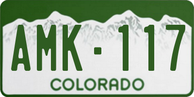 CO license plate AMK117