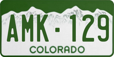 CO license plate AMK129