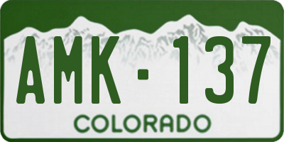 CO license plate AMK137