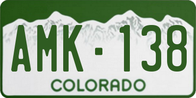 CO license plate AMK138