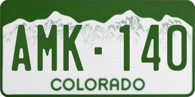 CO license plate AMK140