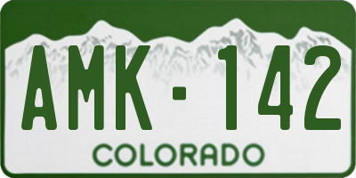 CO license plate AMK142