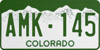 CO license plate AMK145