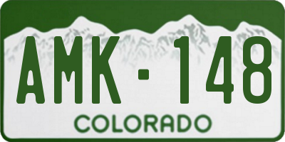 CO license plate AMK148