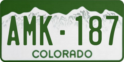 CO license plate AMK187