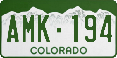 CO license plate AMK194