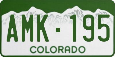 CO license plate AMK195