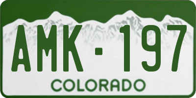 CO license plate AMK197