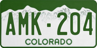 CO license plate AMK204