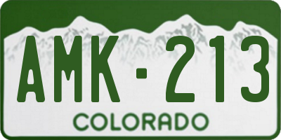 CO license plate AMK213