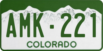 CO license plate AMK221