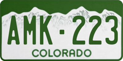 CO license plate AMK223