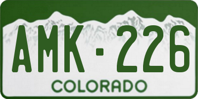 CO license plate AMK226