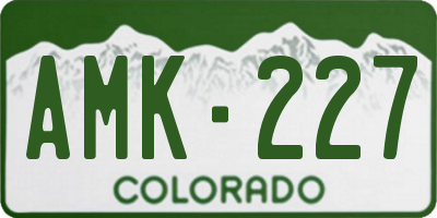 CO license plate AMK227