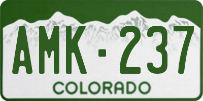 CO license plate AMK237