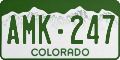 CO license plate AMK247