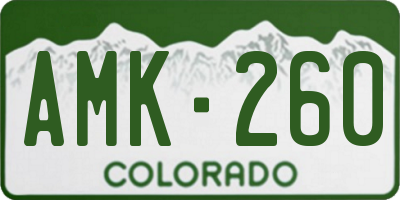 CO license plate AMK260