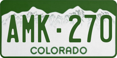 CO license plate AMK270