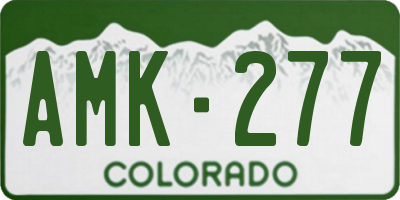 CO license plate AMK277