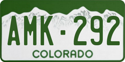 CO license plate AMK292