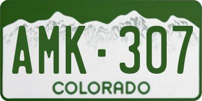 CO license plate AMK307