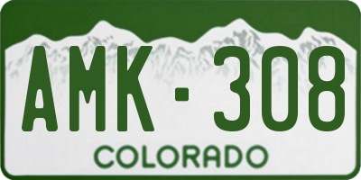 CO license plate AMK308