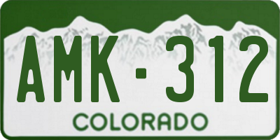 CO license plate AMK312