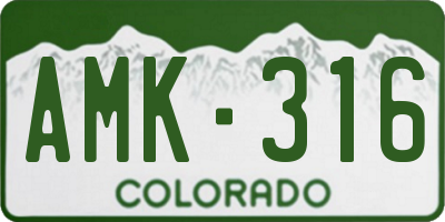 CO license plate AMK316