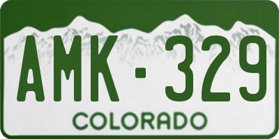 CO license plate AMK329