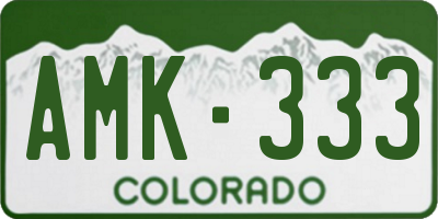 CO license plate AMK333