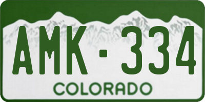 CO license plate AMK334