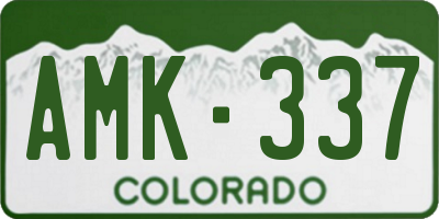 CO license plate AMK337