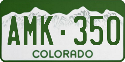 CO license plate AMK350