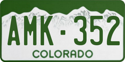 CO license plate AMK352