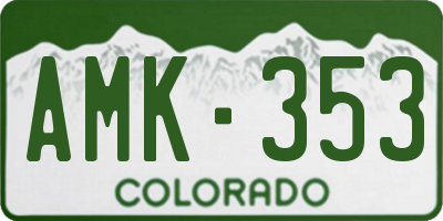 CO license plate AMK353