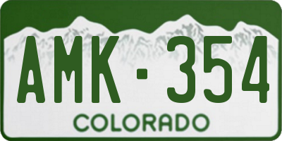CO license plate AMK354