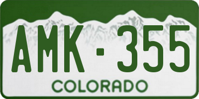 CO license plate AMK355