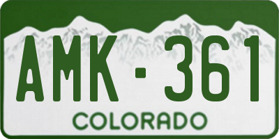CO license plate AMK361