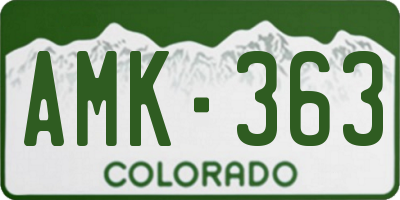 CO license plate AMK363