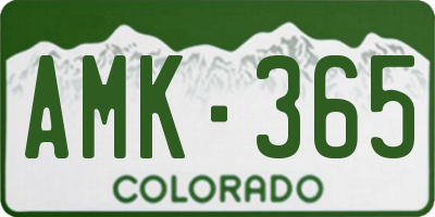 CO license plate AMK365
