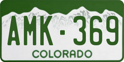 CO license plate AMK369