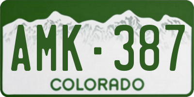 CO license plate AMK387