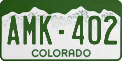 CO license plate AMK402