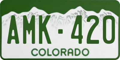 CO license plate AMK420