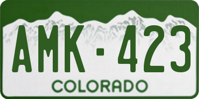 CO license plate AMK423