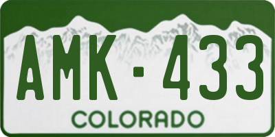 CO license plate AMK433