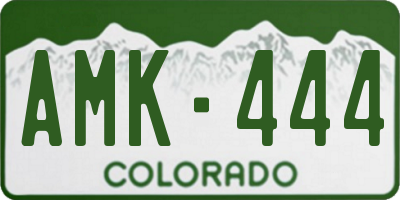 CO license plate AMK444