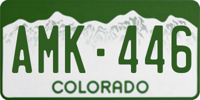 CO license plate AMK446