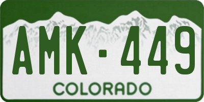 CO license plate AMK449