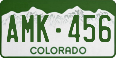 CO license plate AMK456